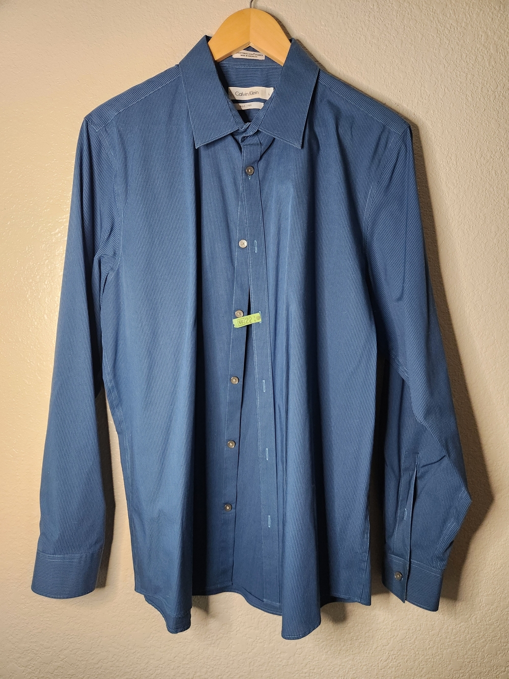 Calvin Klein Men’s Blue Long-Sleeve Dress Shirt